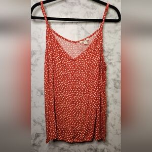 Goodthreads womens XXL orange floral flowy tank. Adjustable spaghetti straps.